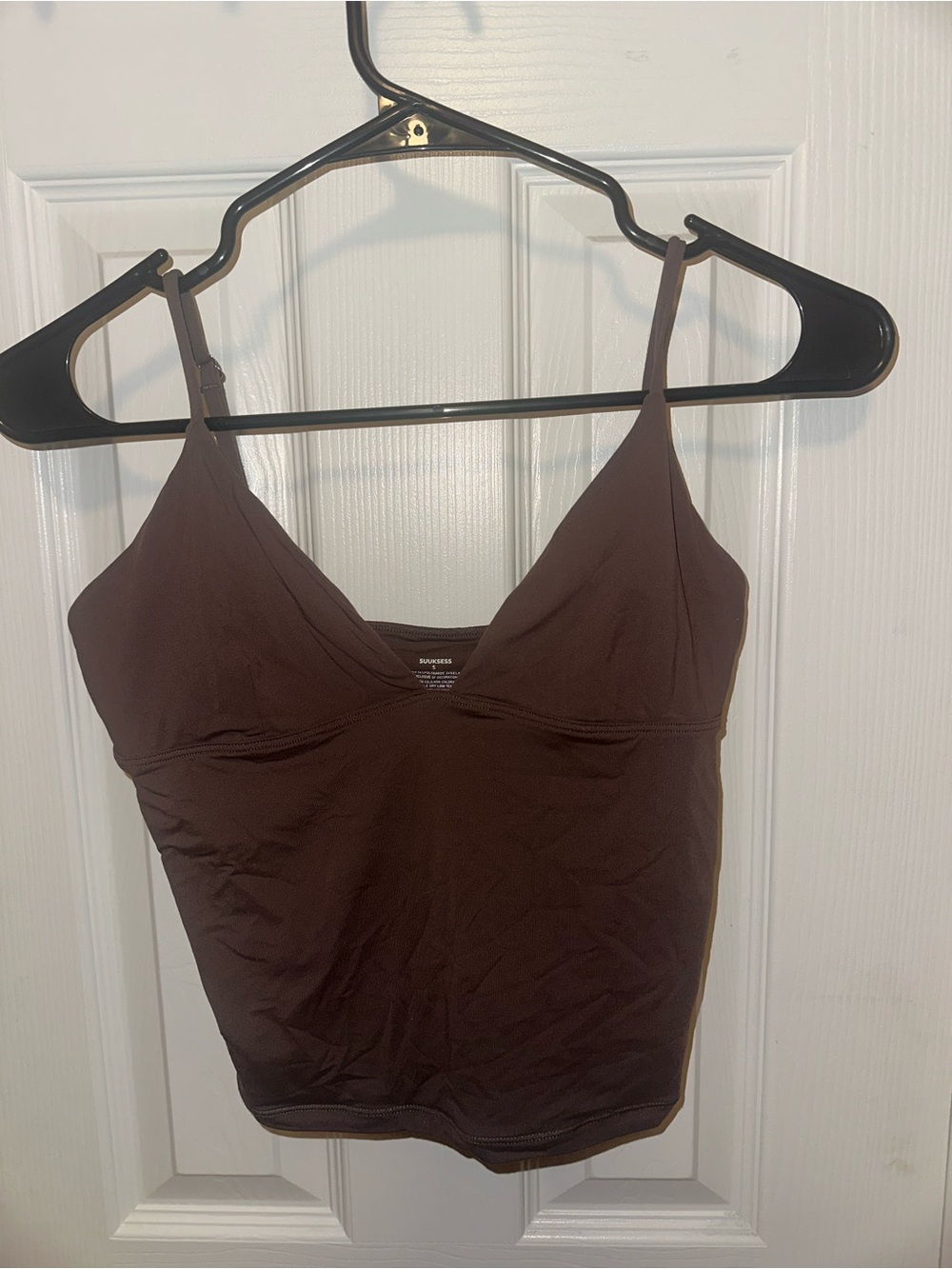 Women's Brown Cropped Cami Top